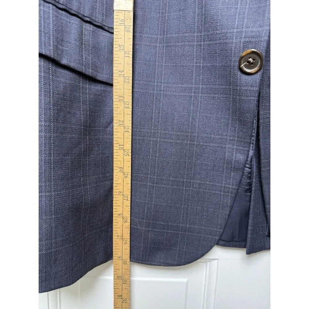 Brooks Brothers Regent E Thomas Full Canvas Sport Coat Blazer Navy Plaid 42S